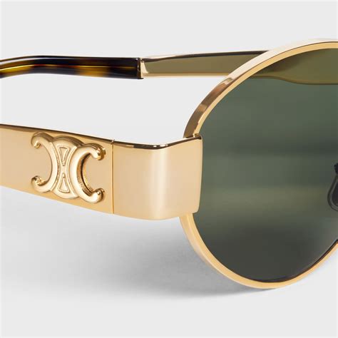 celine zonnebril triomphe gold|TRIOMPHE METAL 01 SUNGLASSES IN METAL .